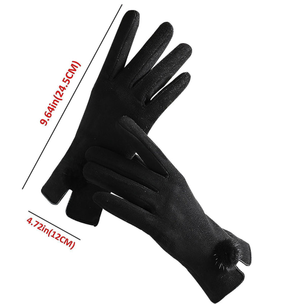 Dekorative handsker til kvinder med T-ouch skærm til pegefinger