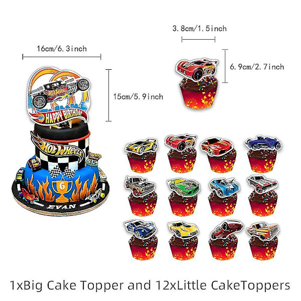 Hot Wheels: Beat That -syntymäpäiväjuhlatarvikkeet, banneri, ilmapallot, kakunkoristeet