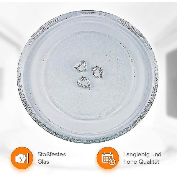Universal Mikrobølgepladespiller glasplade med 3 armaturer, 24,5 Cm