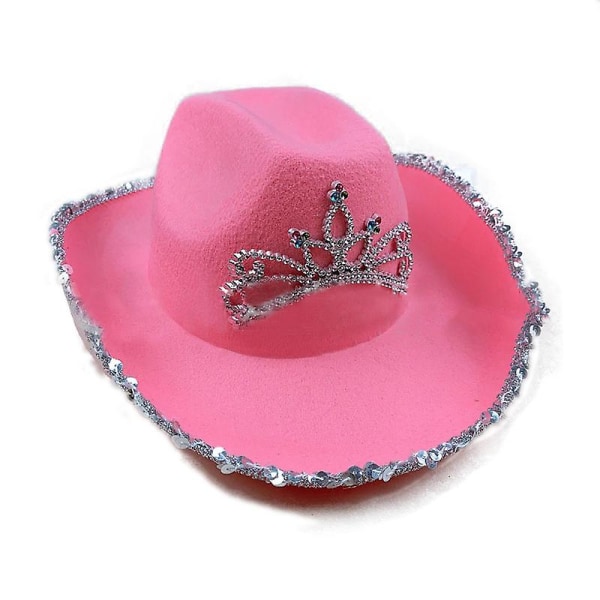 Western Cowboy Hat Cap, Crown, Reseprestanda Dam Hattar Rosa