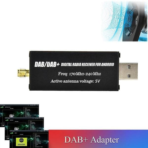 DAB/DAB+ Radio til bilmultimediesystem Universal bil DAB-radiomodtager Tuner USB-interface