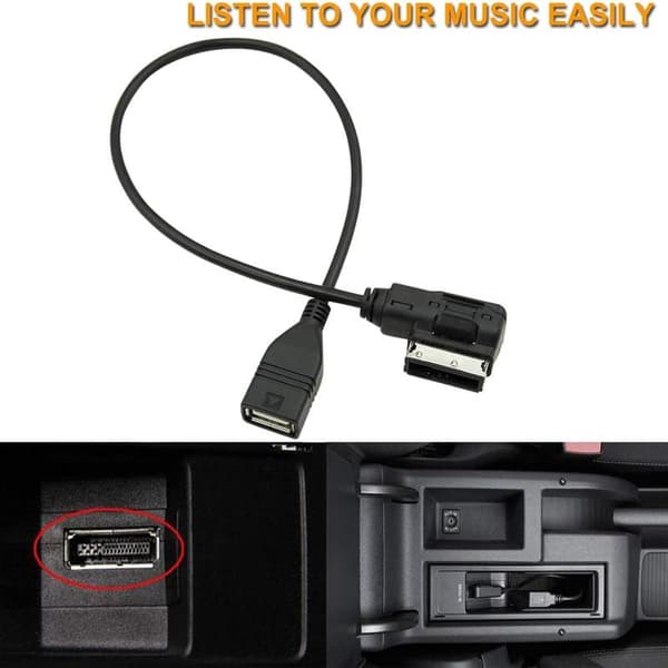 USB-lydkabel med USB-adapter for Audi AMI MMI 2G 3G 3G+- Perfekt