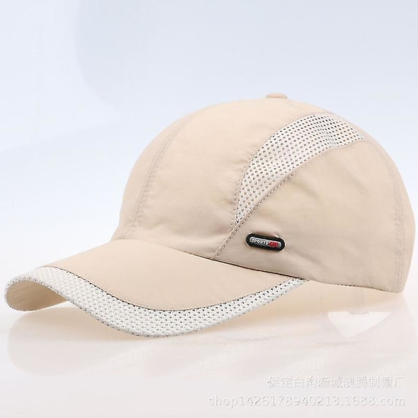 Herrelue Utendørs Uformell Hurtigtørkende lue Baseballcaps for menn Summer Mesh Pustende Cap (multivalg) Beige