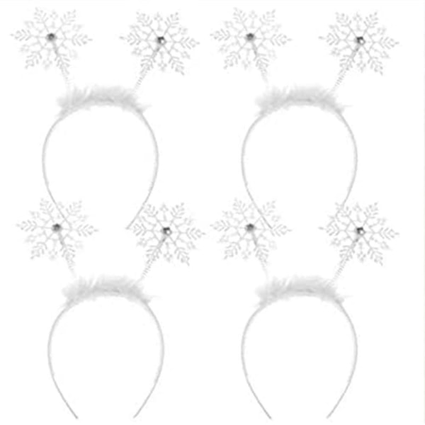 4st juldekorativa pannband - Söta snöflinga hårbågar för barn