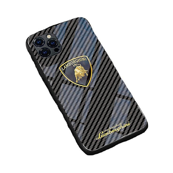Puhelinkotelo Autopuhelinkotelo Lamborghini-logopainatuksella Iphonelle Karkaistu lasinen puhelinkotelo iPhone12promax