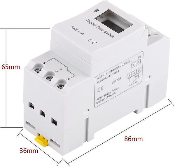 Digital Veckotimer DIN-skena Timer Digital Veckotimer Strömbrytare Elektronisk Programmerbar Timer 15a (ac220v)