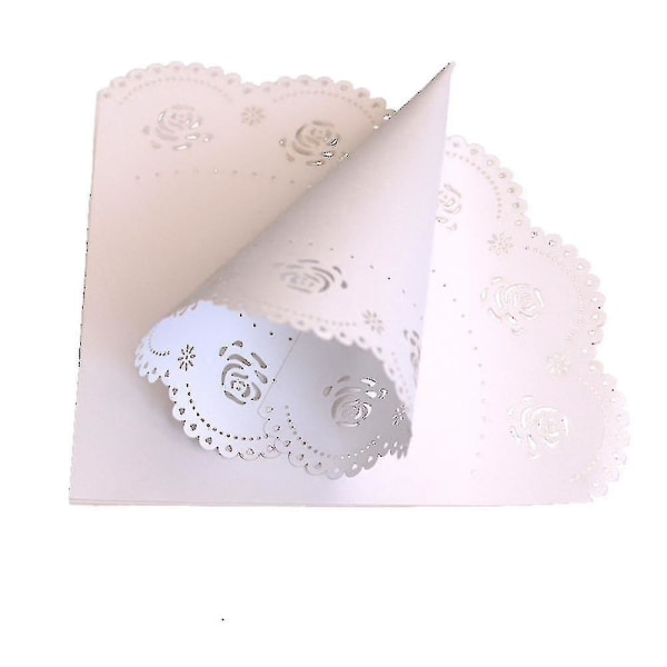 2023-50 stk Party White Paper Diy Hollow Out Enkel å bruke blomsterrør