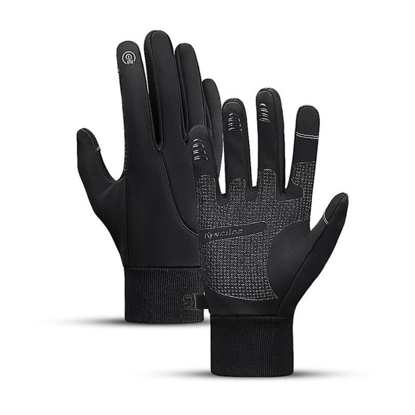 Comfyhands Winter Warm Vindtett Vanntett Anti-skli Thermal Touch Screen Hansker Herre Dame Black l