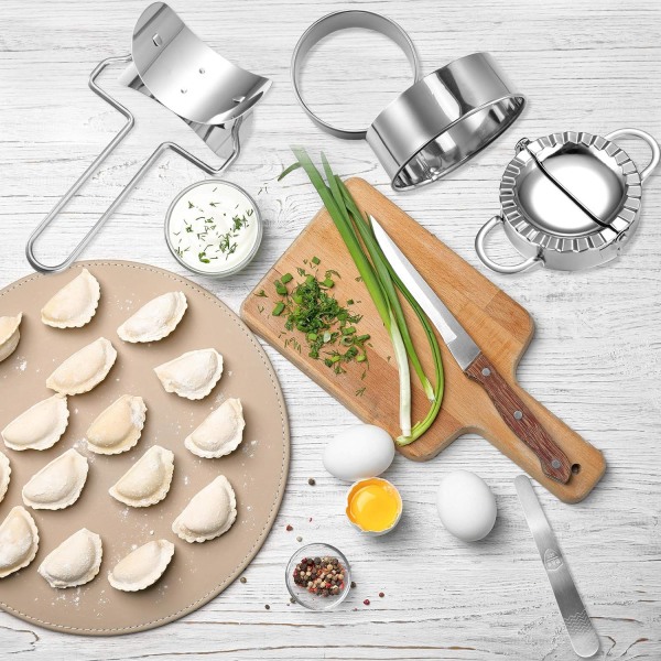 8 deler kinesisk rostfritt stål Dumplings Maker Set