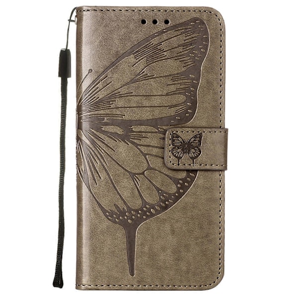 Til Sony Xperia 1 IV Præget Sommerfugl Læder Telefon Cover Grey