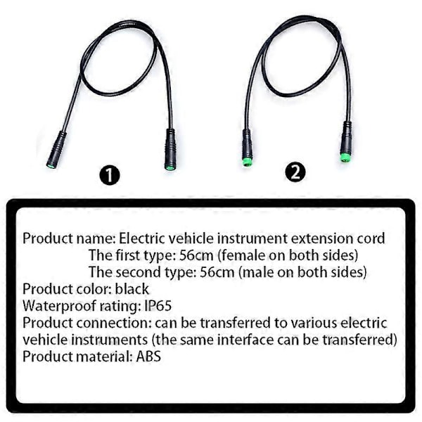 Elektrisk cykel Ebike 5-polet hun til hun display forlængerkabel connector til midtmotor BBS01