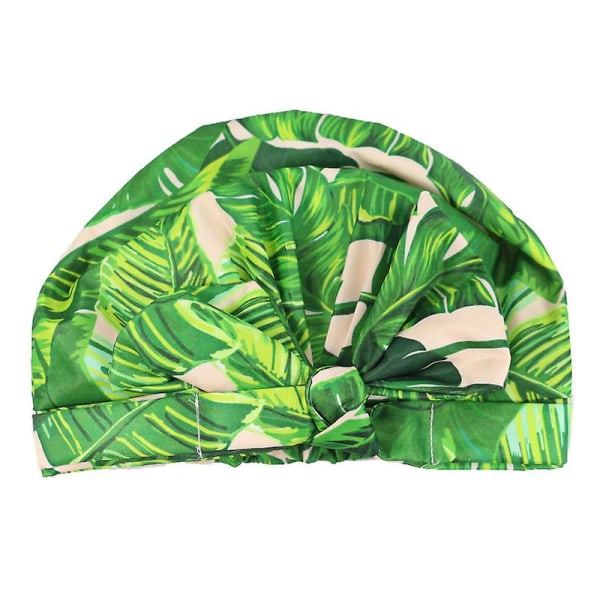 Luxury Shower Cap For Women, Waterproof Bowknot Bathing Caps, Reusable Shower Gift Palm Leaves