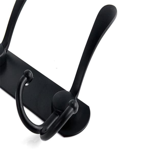 Wall Mounted Coat Rack, 5 Triple Hooks Heavy Duty Non-Slip Coat Hook (Black)