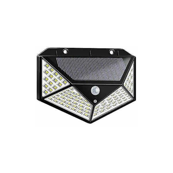 2 stk. Solcelleflomlys med bevegelsessensor 100 LED Fire-siders Sterk Solcellevegglampe