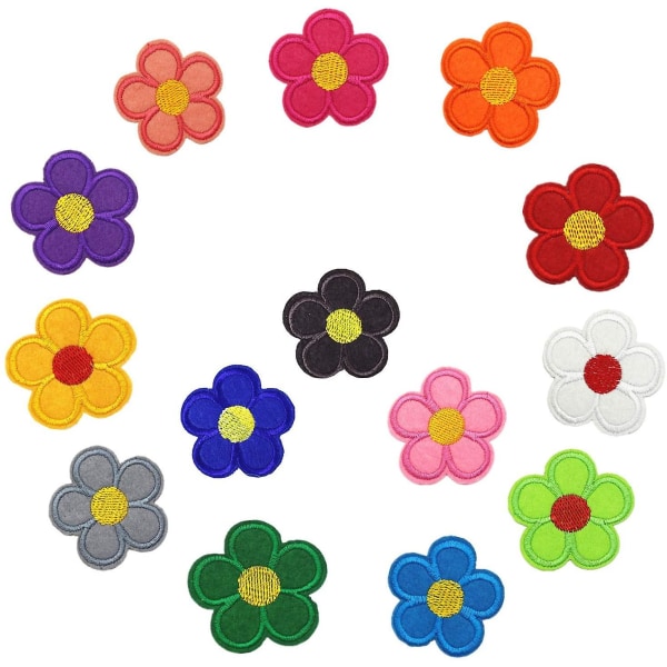 48 stk fargerike blomsterlapper for klesreparasjonsdekorasjoner (12 farger)