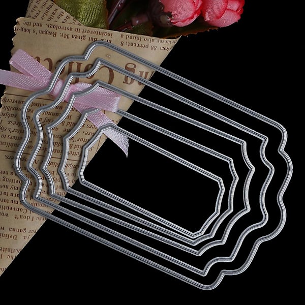 Rektangel Cutting Dies Stenciler Scrapbook Album Präglingskort Gör själv hantverksdekor
