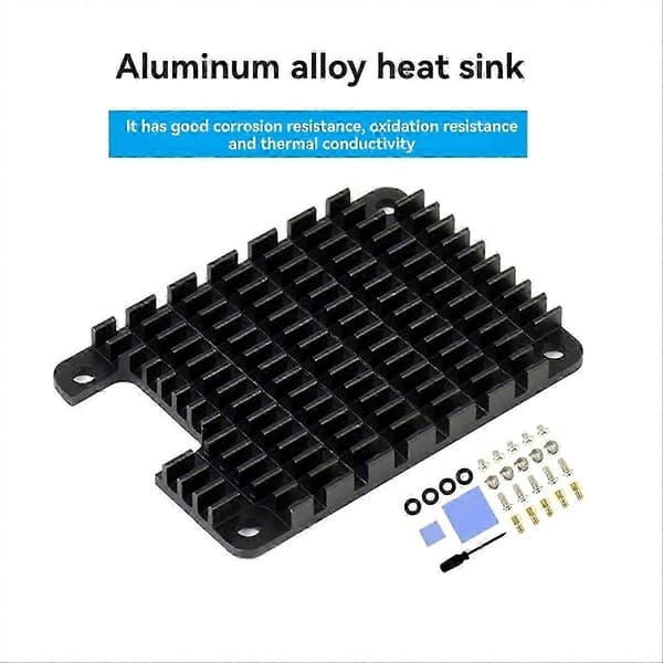 CM4 kylfläns i aluminium med termiska dynor passiv kylning för Compute Module 4-kort Black