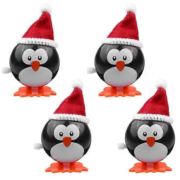 4 st Pingvin Uppdragbara Leksaker Jul Skrivbordsdekoration Jul Uppdragbar Leksak Jultomteleksaker Barn