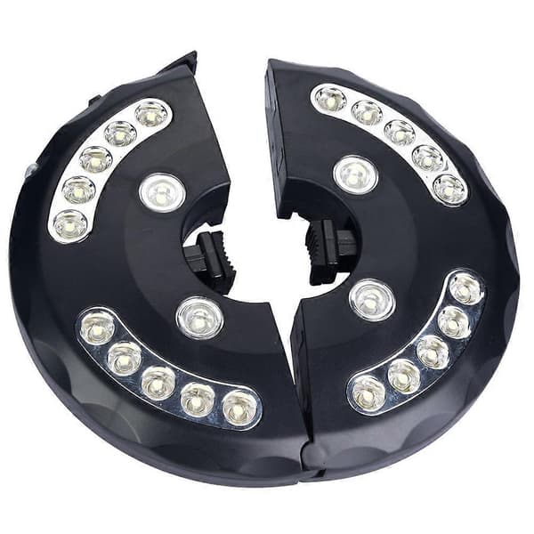 Parasol Lampe 24 LED Parasolstang Lampe til Haveparasoller Campingtelte Sort