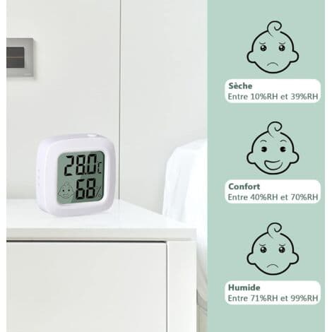 delar, Liten digital termometerhygrometer med hög precision, för kontor, barnrum, bekvämt omklädningsrum