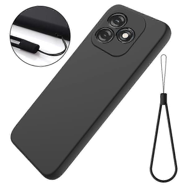 Solid Färg Flytande Silikon Fallsäker Full Täckning Skyddsfodral Black For Tecno Spark 20