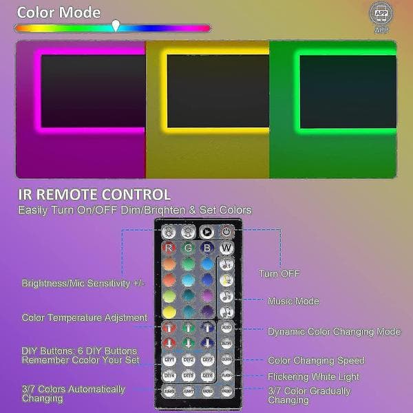 15m LED-valot Bluetooth RGB-valonauha