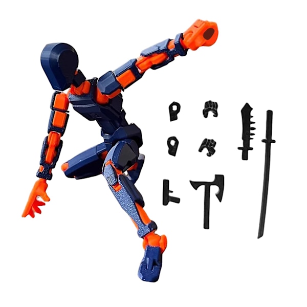 Joint Man Multi-Jointed Rörlig Robotmodell Actionfigur Flexibel Ledad Konstfigur för Heminredning Dark Blue