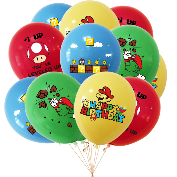Nya Mario-temafestdekorationsballonger Super Mario-latexballongspel, tillbehör för partylayout
