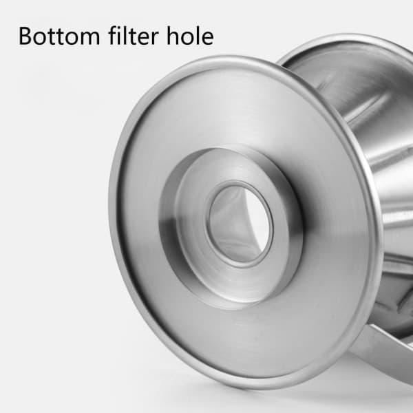 Stainless Steel Coffee Drip Filter V-Shape Coffee Funnel Hand Brewed Coffee Filter Pour Over Coffee Brewing Cup - L