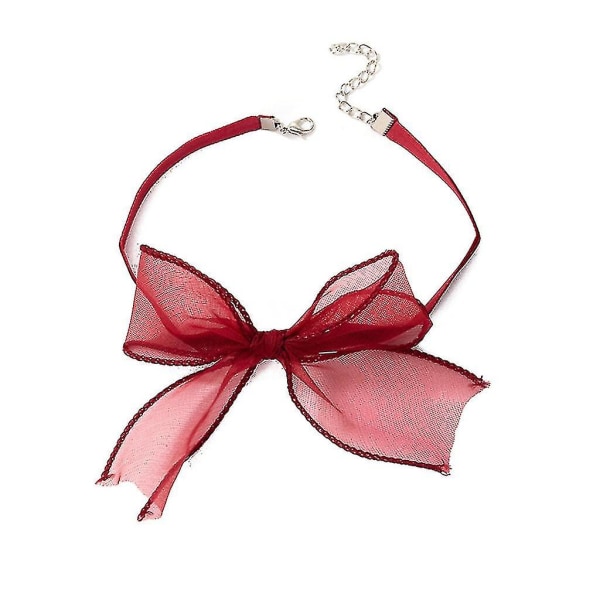 Mote blonder halskjede chokers for kvinner blonder halsbånd krage blomst Rose Red 1 bow tie