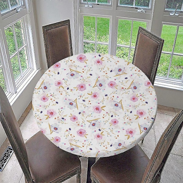Vattentätt Halkfritt Runt Elastiskt Bordsöverdrag Klassiskt Mönster Bordsduk E - 150cm (60 Inch)