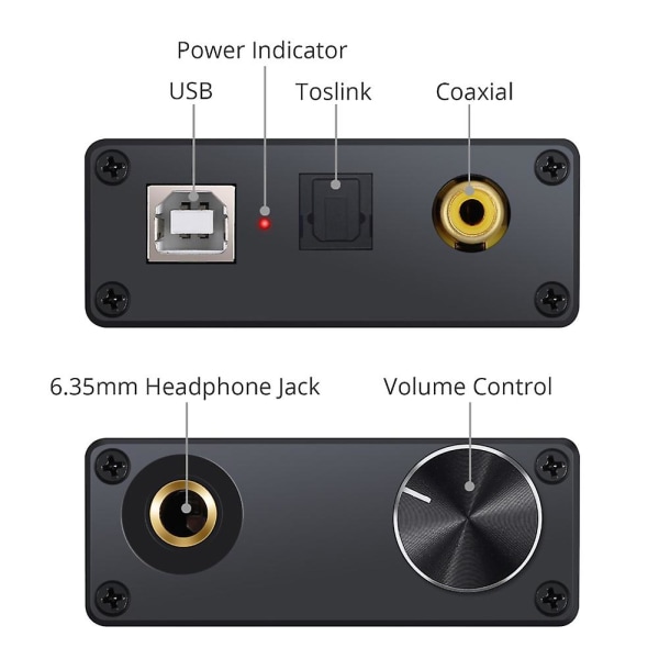 Usb Dac Audio Converter Adapter med hovedtelefonforstærker Usb til koaksial S/pdif digital til analog 6.