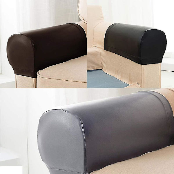 Armstödsöverdrag, 2 st, Ultra Tjocka och Mjuka PU-Läderöverdrag för Armstöd på Recliner Soffor Brown