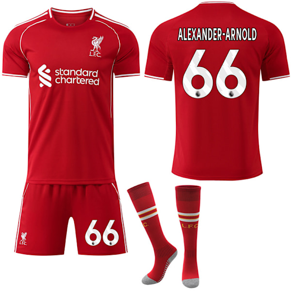2025-2026 Liverpool Hemmatröja Set Barn Vuxen Fotbollsutrustning Nr.66 Alexander-Arnold No.66 Alexander-Arnold 16