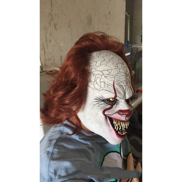 Klovnin naamio lateksista, kauhu cosplay-rekvisiitta Halloweenille aikuisille