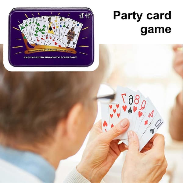 Five Crowns Kortspill Rummy-Stil i Samleboks Slitesterkt Materiale Rettferdig Underholdende 45 Minutter