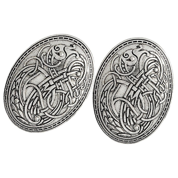 2-pack Viking Varg Mönster Brosch Badge För Kläder Skjorta Jacka Tillbehör