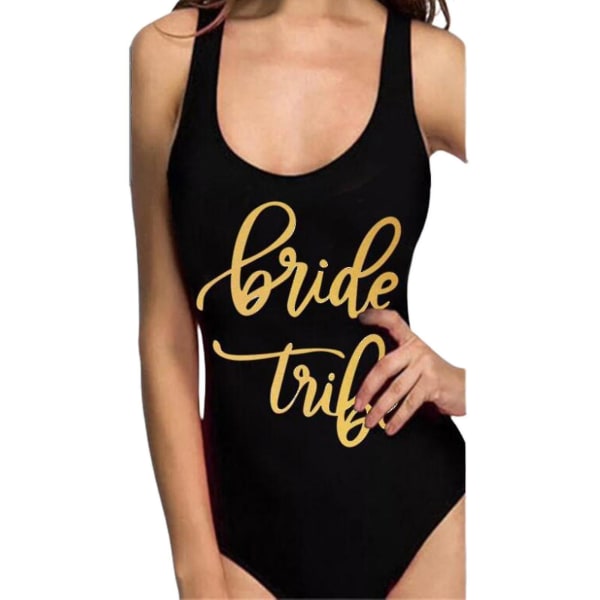 Baddräkt Bride Amp; Brudbaddräkt Strandkläder för kvinnor Black Bride Tribe L