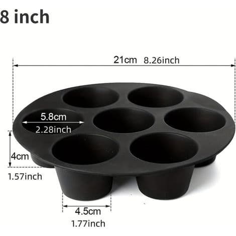 Silikone kageform til airfryer, mikrobølgesikker, 20 cm (8 tommer)