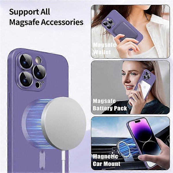 ENKAY HAT PRINCE Kompatibelt Skal för iPhone 16 Pro Kompatibelt med MagSafe Repskyddande TPU Telefonskal LightBlue