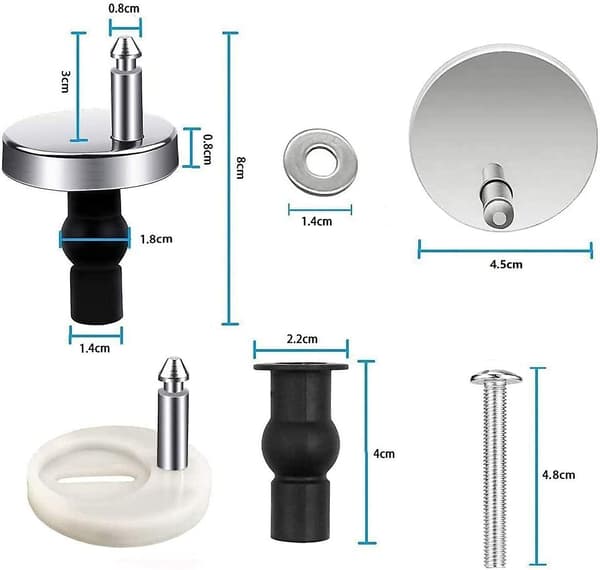 1 par toiletsæde quick release top fastgørelse ekspansions gummiskruer 45mm