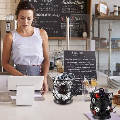 Kaffekapsel opbevaringskurv (sort), kaffekapselholder