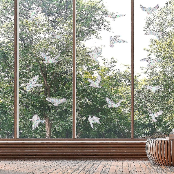 20-pakning advarselsklistremerker for vindu og glassdør, fuglebeskyttelse - farge