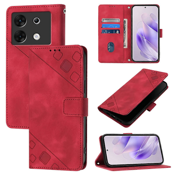 Präglat PU-fodral för Infinix Zero 30 5G Red