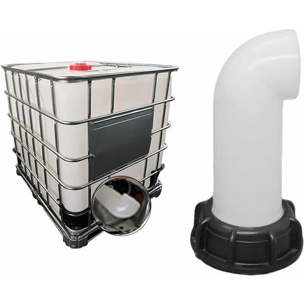 st Vattentank Munstycksventil, Vattentankventil, IBC Vattentankadapter 60mm, för Död IBC Tank (Vit)