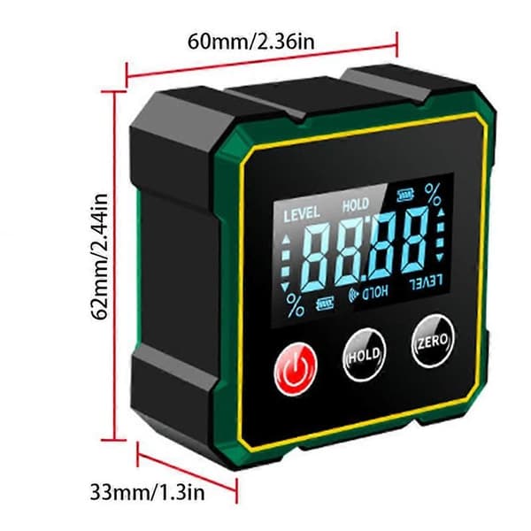 Digital Angle Gauge with Electronic Lasers 4-Sided Magnets Digital Angle Box USB Gradual Angle Meter Spirit Level with With laser