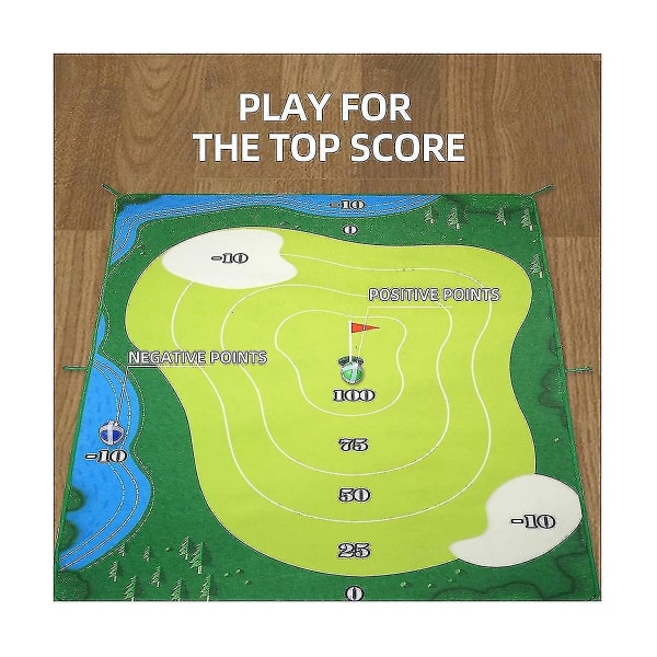 Golf Chipping Game Mat med 16 Grip Balls (ingen klubb inkludert), Golf Mat Gave For Men Barn Leke Bakgård