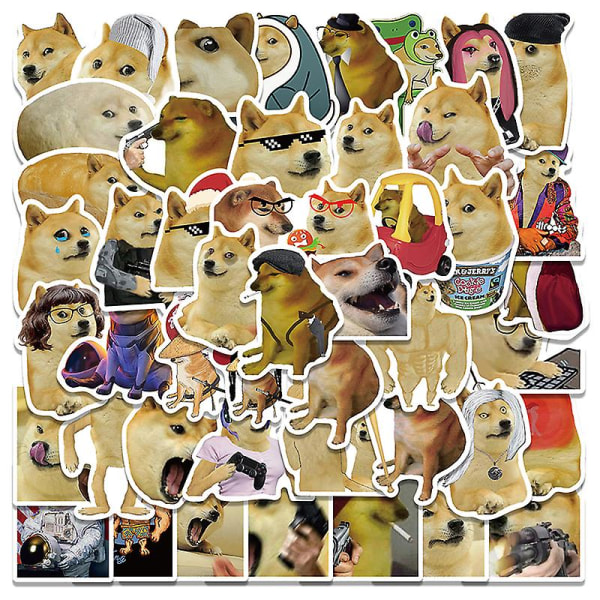 50pcs Funny Dog Stickers Diy Laptop Guitar Luggage Skateboard Phone Decals