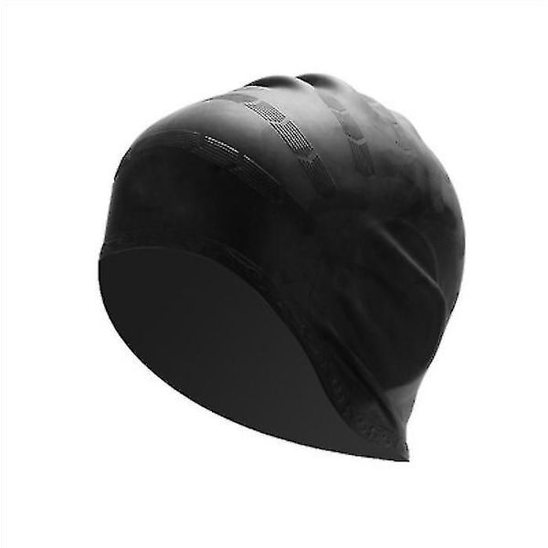 Cap cover för långt hår, silikon cap för kvinnor män Black