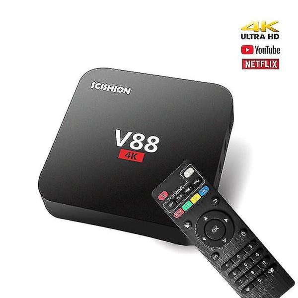 1gb+8gb V88 4k TV Box Media Player Android Kodi - 1gb Ram - 8gb lagring